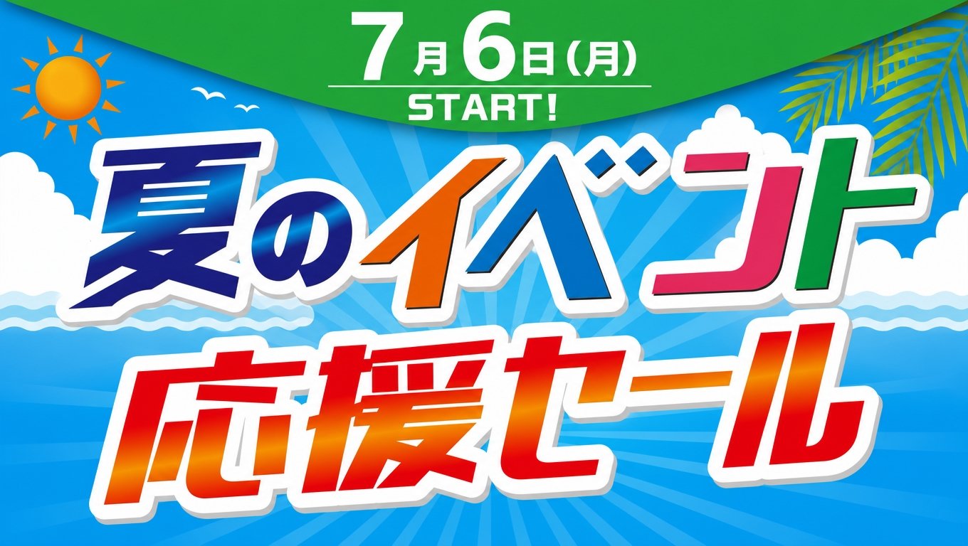 夏のイベント応援セール開催